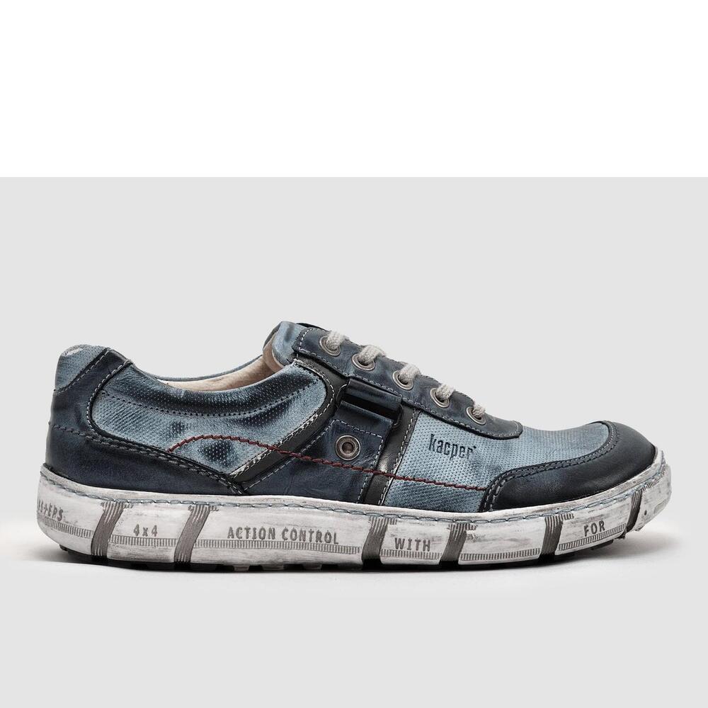 NEW KCR GROUP men's action leather shoes in blue